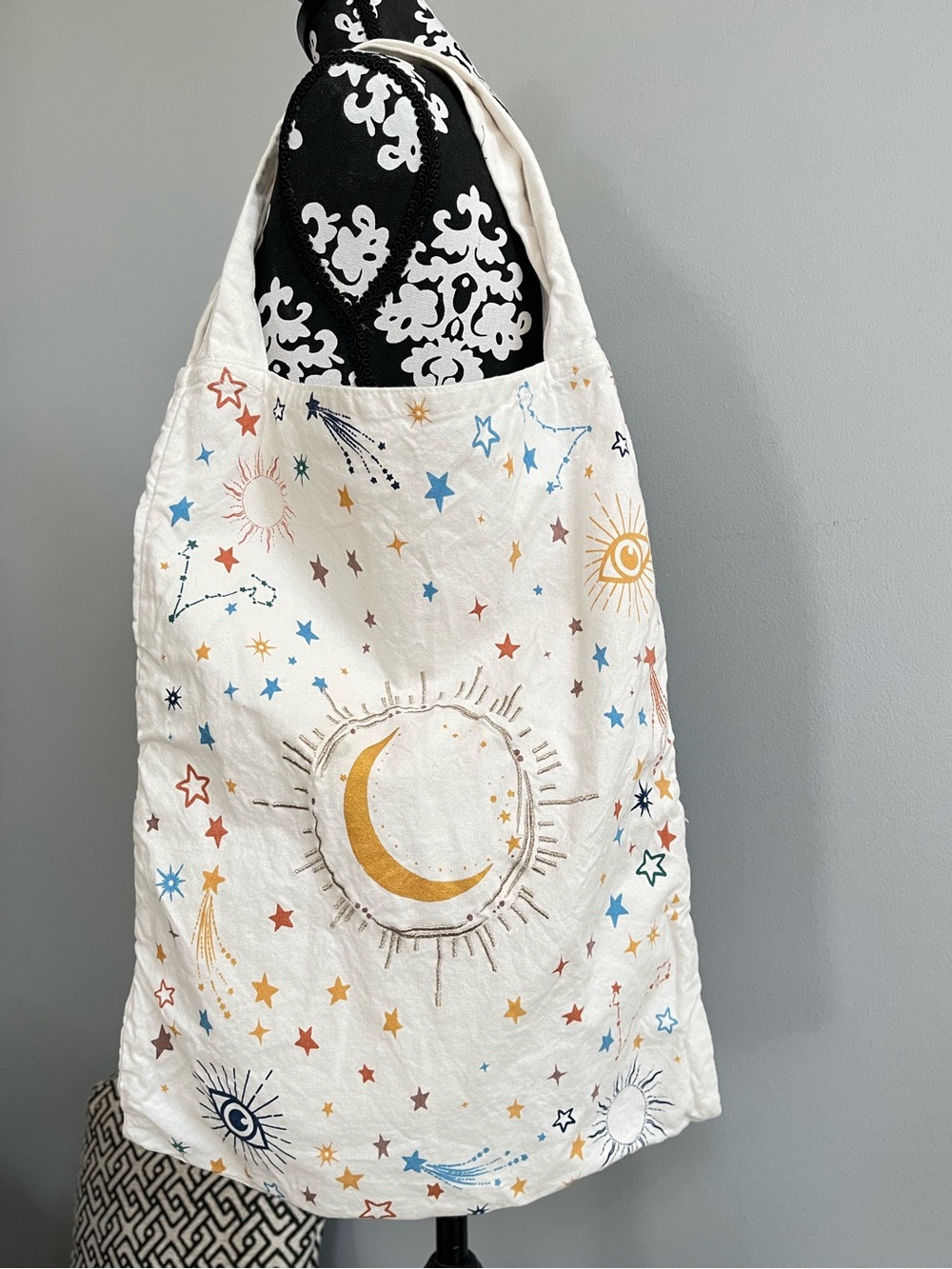 World Market Celestial Moon & Stars Canvas Tote Bag Zodiac Whimsigoth
Everyday